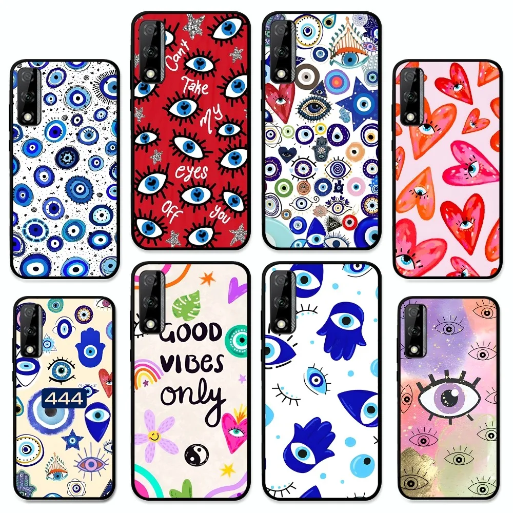 

Funny Turkish Lucky Blue Evil Eye Phone Case For Huawei Y9 6 7 5 Prime Enjoy 7s 7 8 plus 7a 9e 9plus 8E Lite Psmart Shell