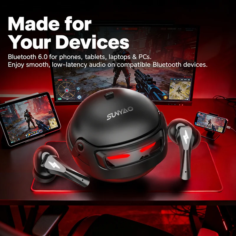 Choice Lenovo GT101 Gaming Headset Wireless Bluetooth 6.0 Game Mode Earphones Low Latency Noise Reduction Esports Headphones New - view 3