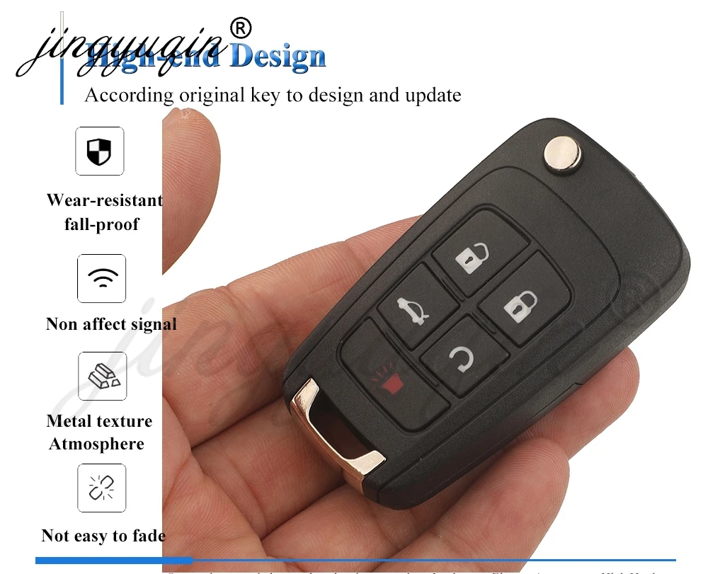5/10X Upgrade Klappbarer Fernbedienungs-Autoschlüsselgehäuse für GMC Terrain Chevrolet Cruze Lova Camaro Impala Opel Vauxhall Insignia Astra Buick – Detail 5