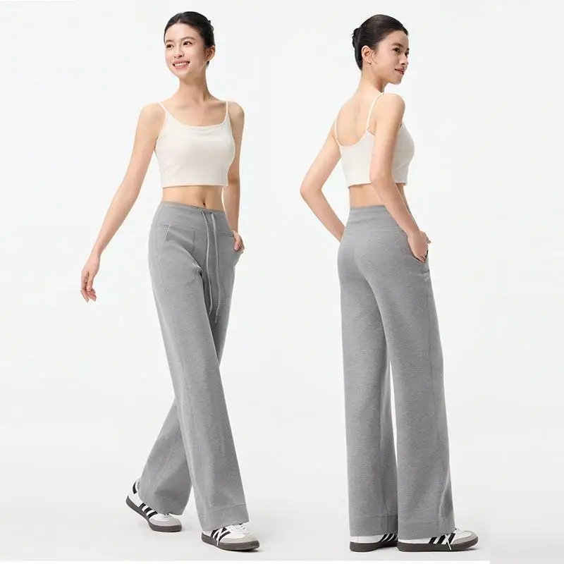 

High Waist Straight Leg Casual Pants Women's Airy Loose Fit Comfortable Wide Leg Trousers Sensation Simplici Spring Faion