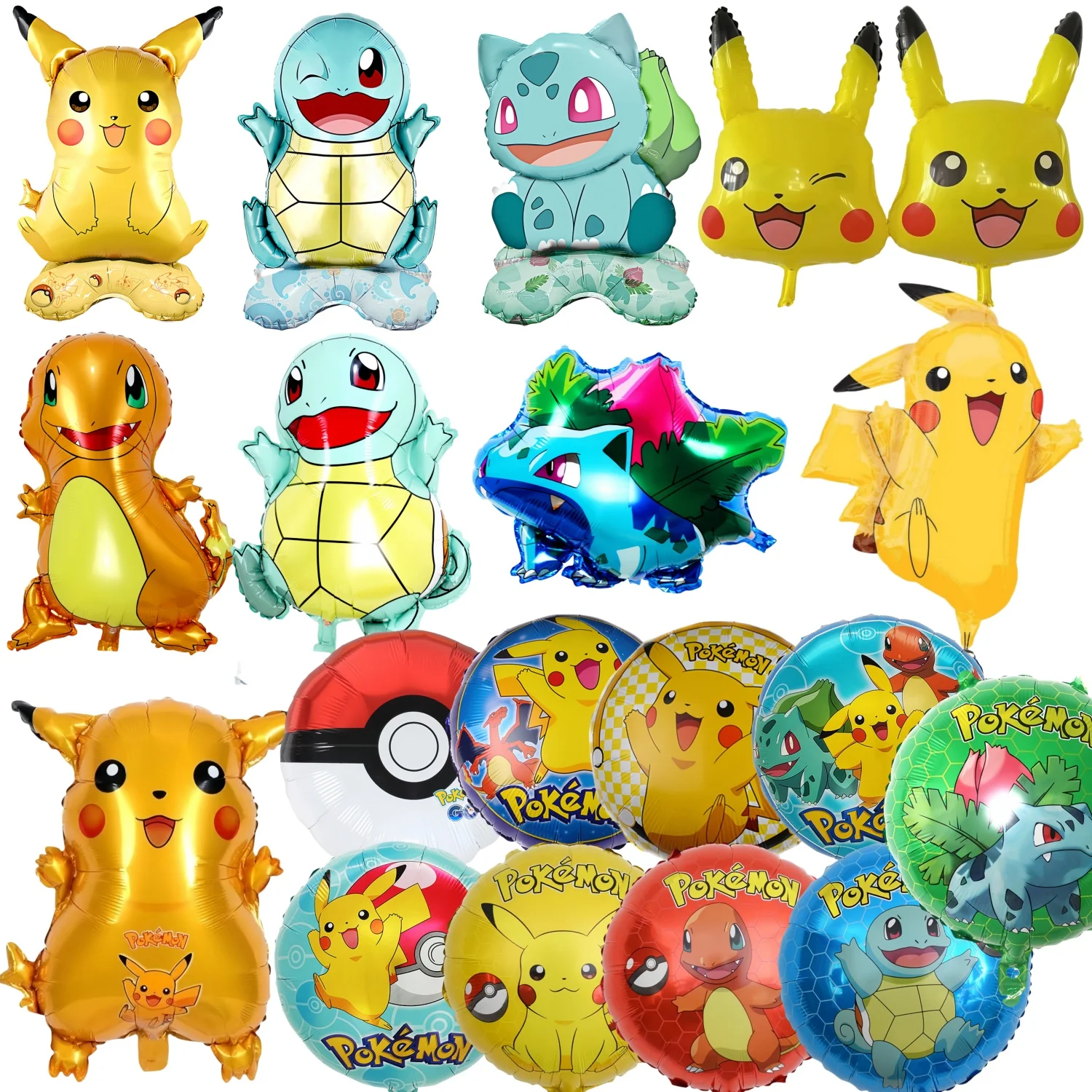 

Pokemon Balloon Set Birthday Party Decor Pikachu Foil Balloon Charmander Squirtle Bulbasaur Birthday Foil Balloon Gift Doll Toy