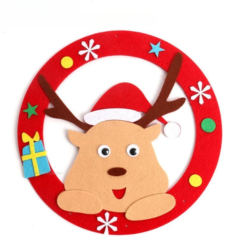 Children DIY Handmade Craft Kits Christmas Wreath Decor Kids Creative Materials Kits Puzzle Craft Educational Toy Xmas Gift 2026