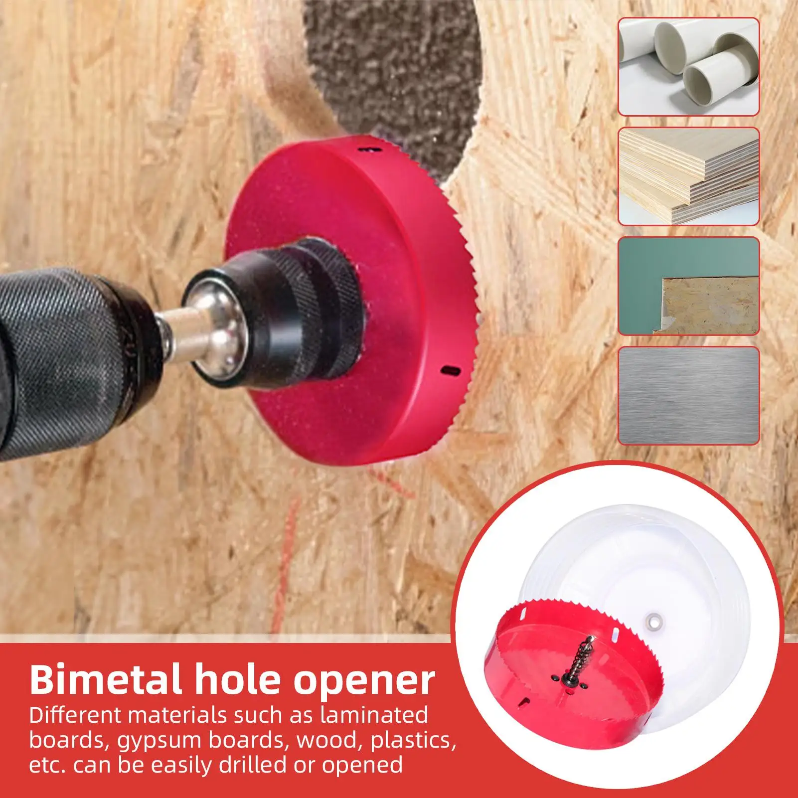 هول المنشار مجموعة وعاء الغبار للحفر دائرة مثقاب الخشب لثقوب لحفر الخشب السقف دريوال الجص الألياف المنزلية #4