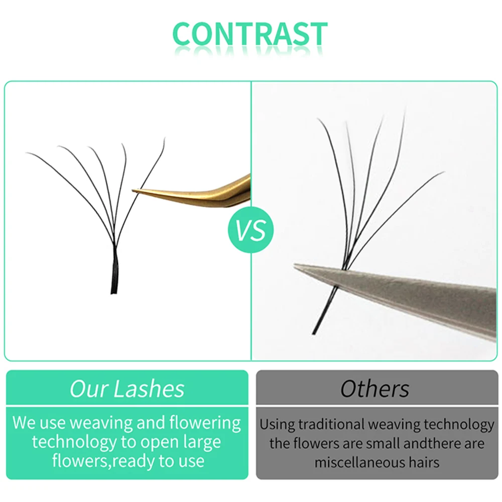 LAKANAKU W Shape Bloom 3D 4D 5D abanicos de volumen prefabricados extensiones de pestañas naturales suaves profesionales