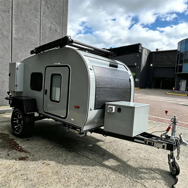 Customized Well-Fitted Off-Road Teardrop Camper Trailer Towable Mini RV for Highland Camping Waterproof Camping Trailer