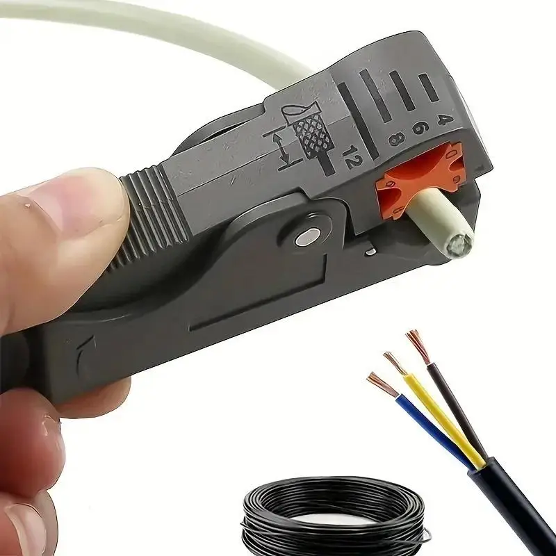 1Pc Automatic Wire Stripper Pliers Coaxial Cable Cutter Tool - Cable Stripper & Decrustation Pliers for Electrical Work