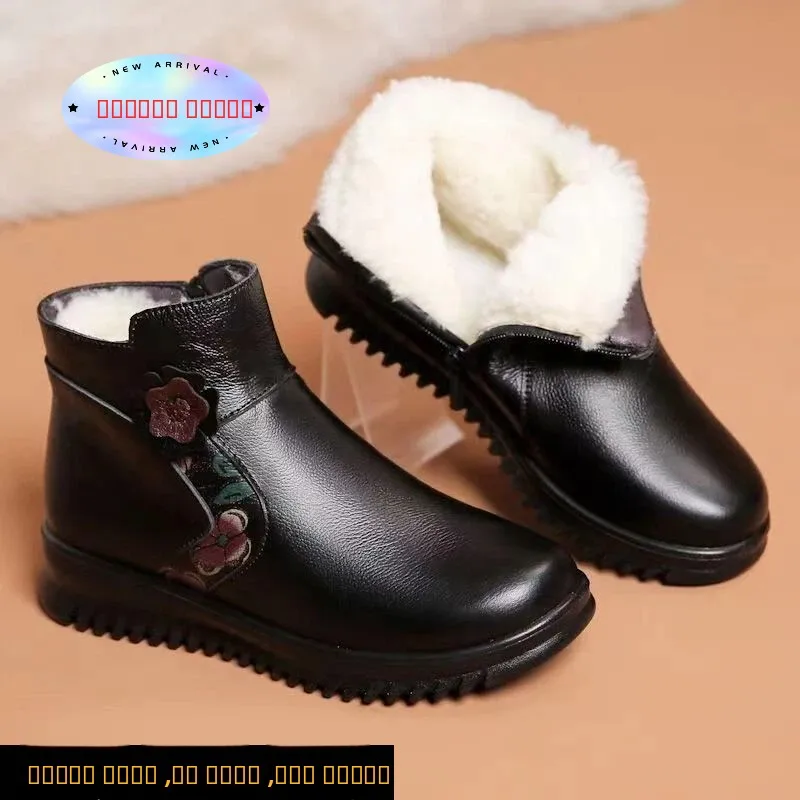 

Женские повседневные ботинки из натуральной кожи с мягкой подкладкой, осенне-зимние, новые, универсальные, теплые, на хлопковой подкладке, для женщин