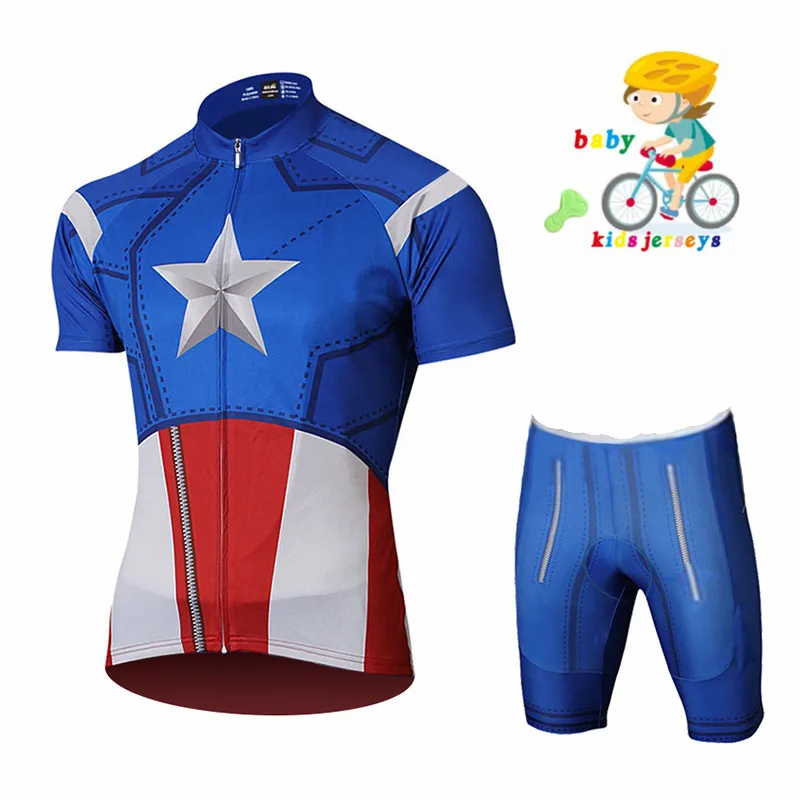 Spider Cycling Jersey Set for Children, Short Sleeves, Cycling Clothing, Racing Sport Jersey, Boys and Girls, Bike Wear, New