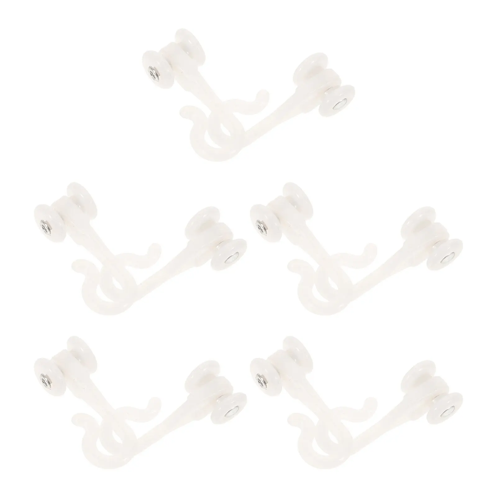 10Pcs Mosquito Net Ceiling Hooks U-Shaped Track Hooks Bed Canopy Hanging Rail System Smooth Sliding Curtain Track Glider Roller