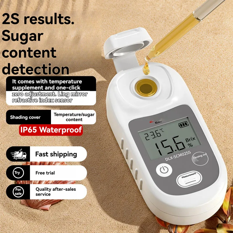 ‌Fruit & Beverage Saccharimeter Optical Imaging Sensing High Precision  Temperature/Sugar Content Displayed On The Same Screen