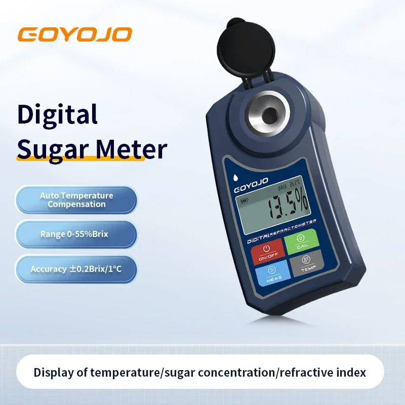 

Digital Refractometer Brix Meter New In Fruit Juice Drinks Sprite Beverage Sugar Tester Meter Suger Content Measuring Instrument