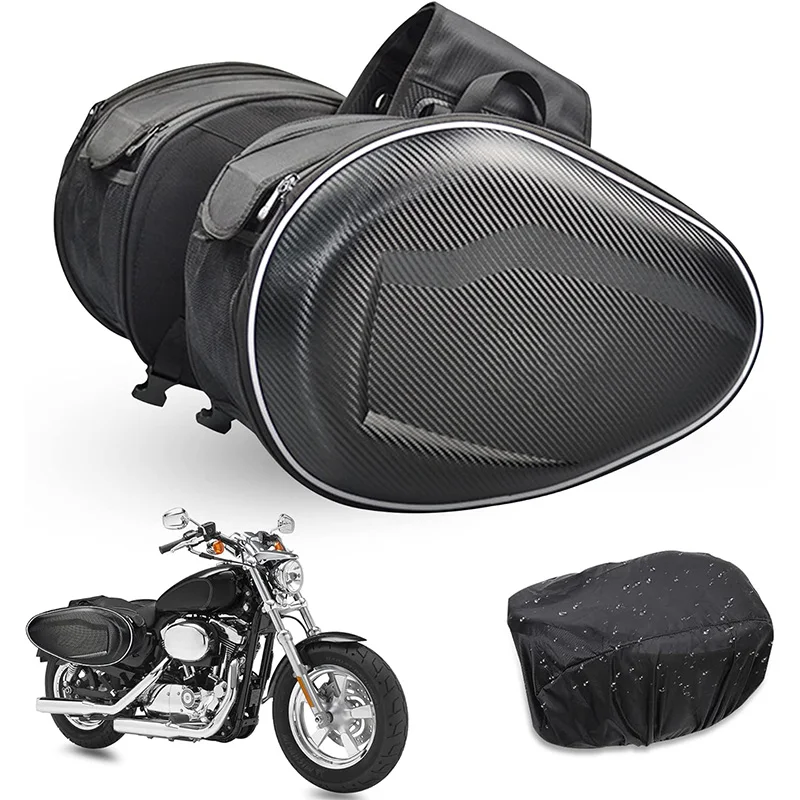 

2PCS Waterproof Motorcycle Side Bags SaddleBag Oxford Fabric Saddle Bags Moto Trunk Luggage Helmet Riding Travel Bags