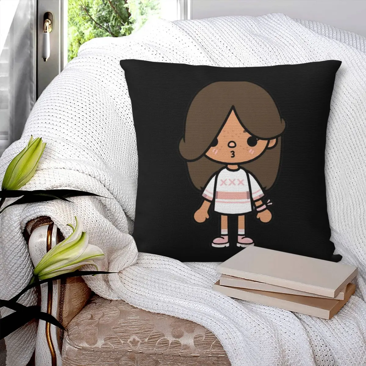 Toca Life Box - Toca Boca Linda funda de almohada cuadrada Funda de almohada Decoración de cojín de poliéster Almohada cómoda para el hogar Dormitorio