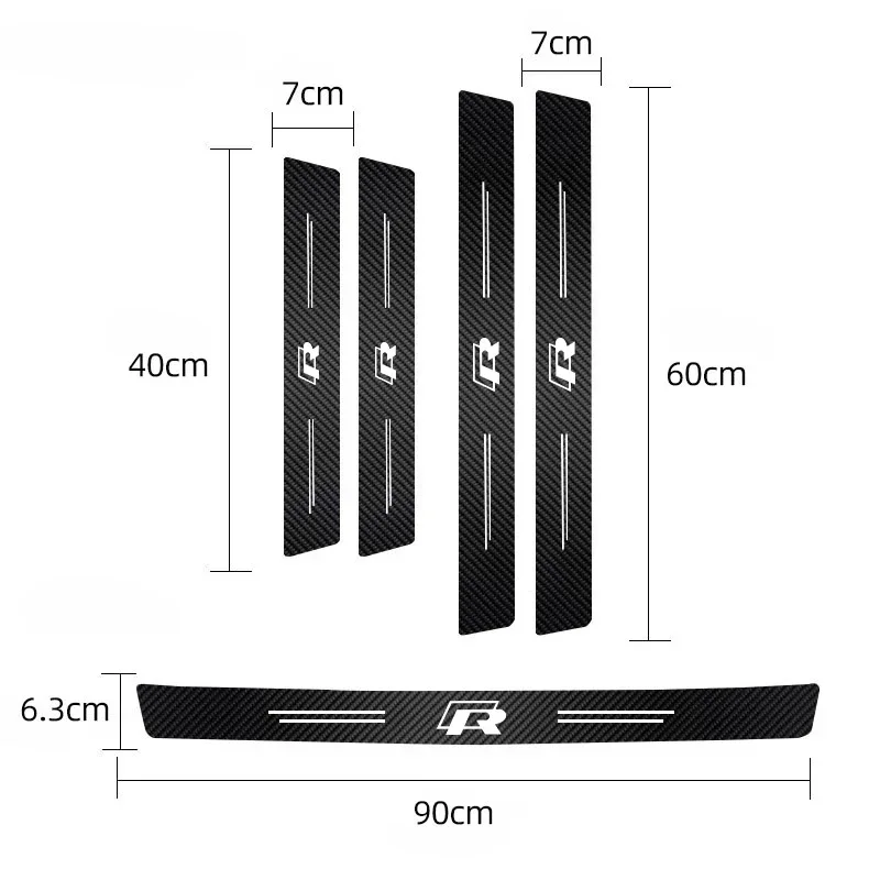 Car Door Sill Scratch Resistent Stickers Threshold Pad For Volkswagen GTI Golf 6 7 8 Polo Passat Tiguan T-ROC Arteon Magotan CC view 4