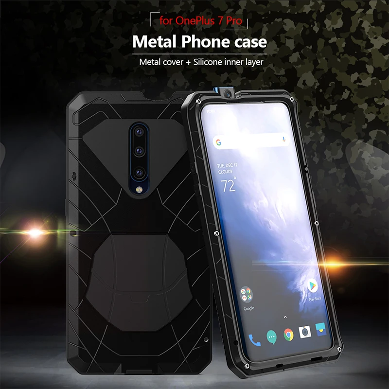 Imatch Original For Oneplus 7 7pro Phone Case Heavy Duty Protection Armor Metal Cover Anti-fall Aluminum Case For Oneplus 7t Pro