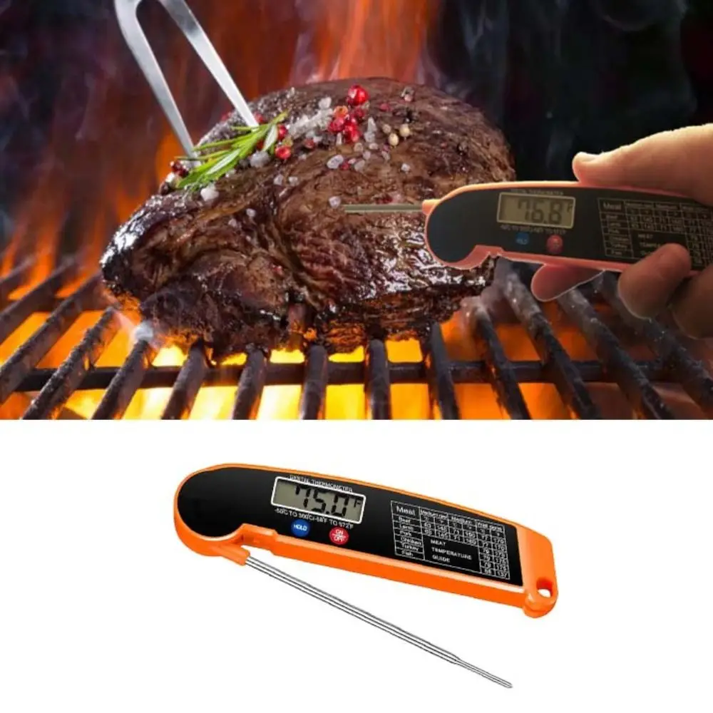 Foldable Digital Food Thermometer Electronic Precise BBQ Temperature Gauge Units Convertible Small Error Food Temperature Probe