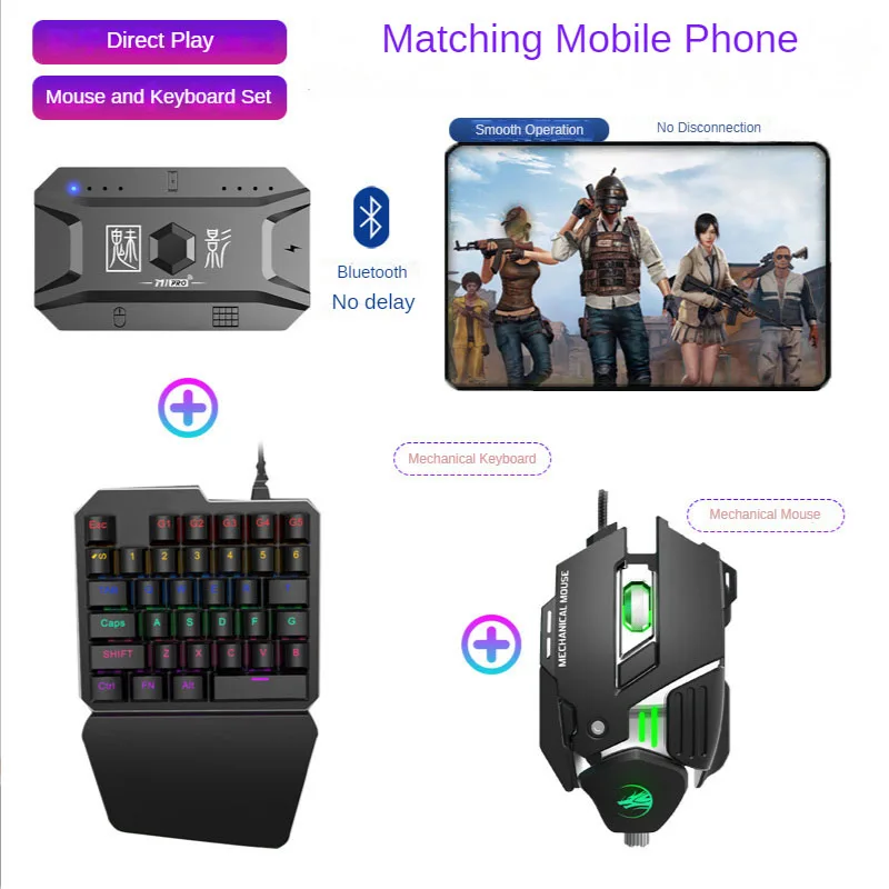 

M1 Pro Mobile Controller Gaming Keyboard Mouse Bluetooth Converter Programmable Adapter Supports IOS Android System