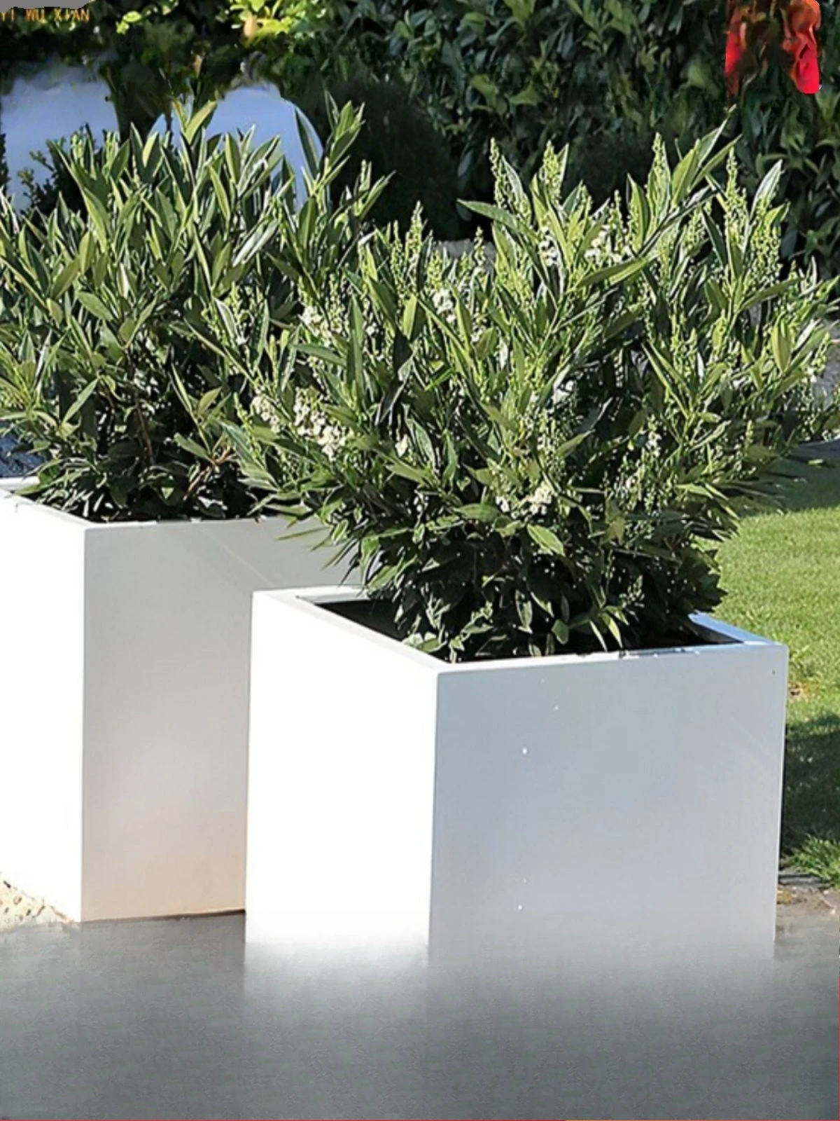 

FRP, flower pot, outdoor, square, mobile, planting pool, municipal