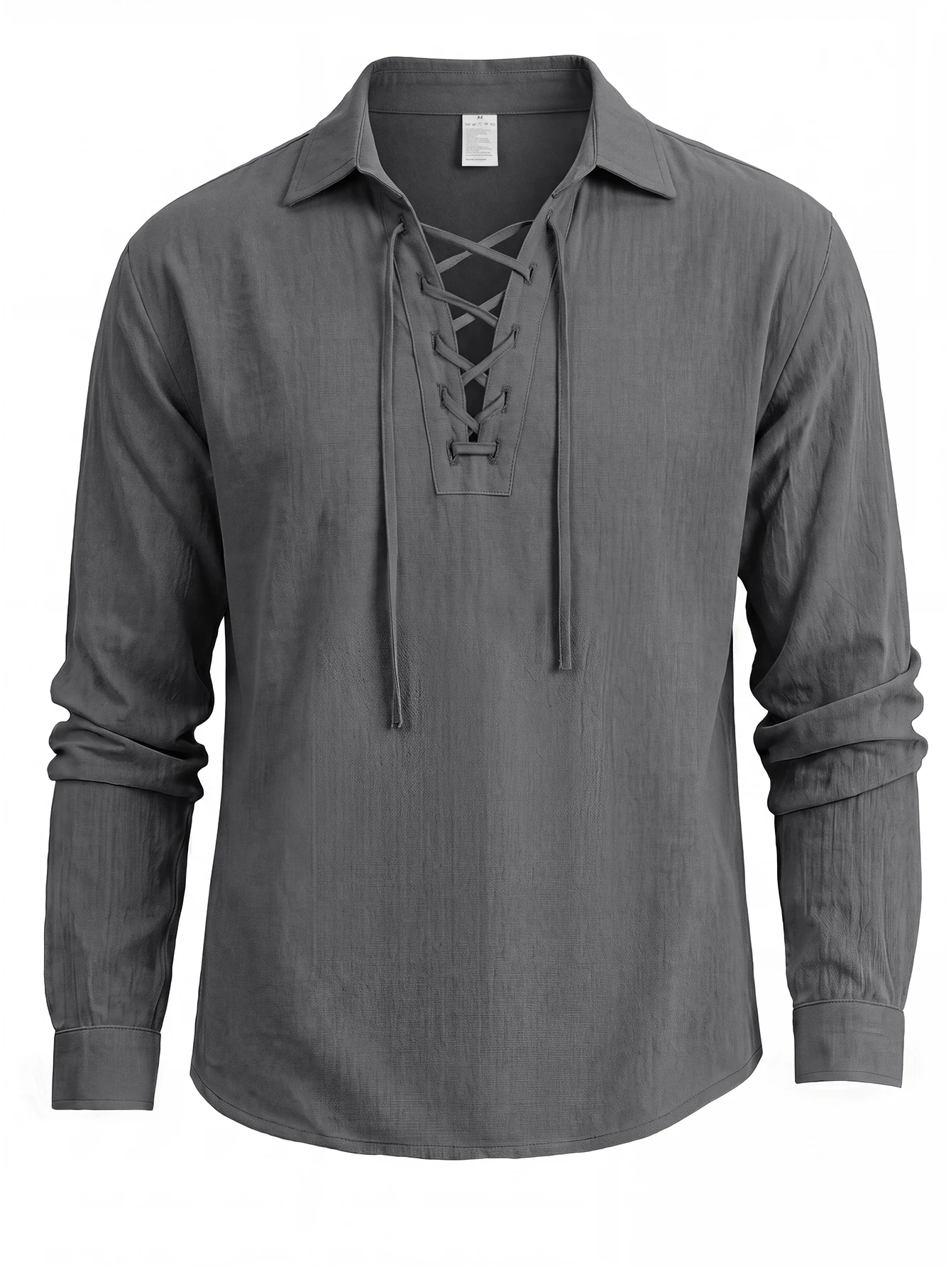 Casual Blouse Loose Men's Shirt Cotton Linen Fashion Stand Collar Pure Long Sleeve Tee Shirt Handsome Fitting Top Men's Wear