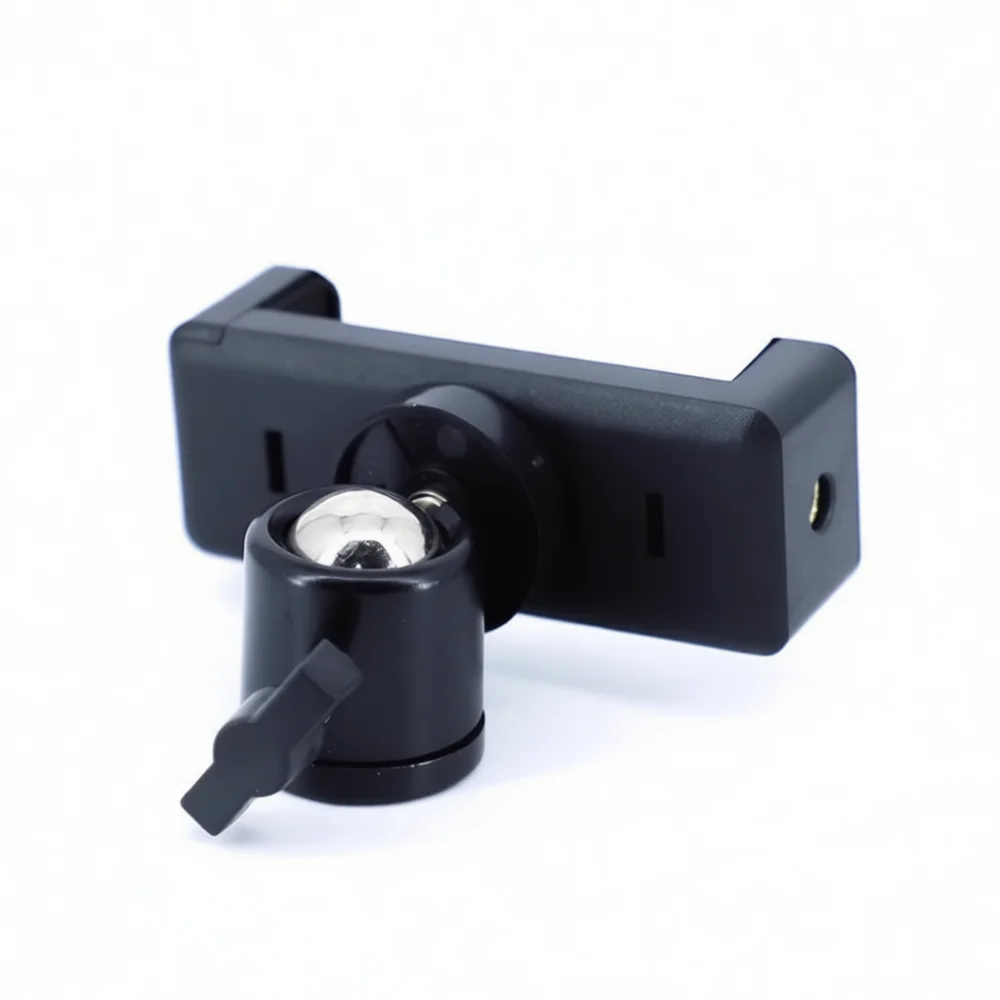 Soporte universal giratorio para trípode de teléfono, con base de 360 grados para colocar el dispositivo en la parte superior, ideal para la configuración de equipos de fotografía móvil y transmisiones en vivo.
