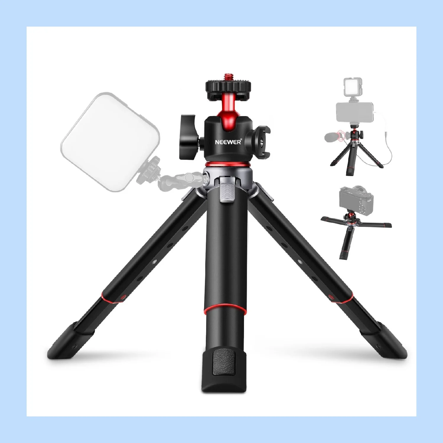 NEEWER Mini Camera Vlogging Table Tripod Compatible with Camera iPhone 17/16 Canon G7X Mark III Sony ZV-1 RX100 VII A6600