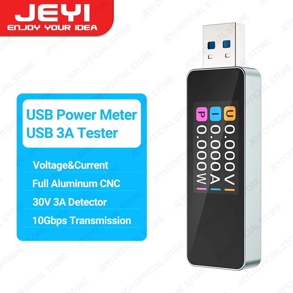 

JEYI Power Meter LCD USB Tester 0-3A 3.7-30V USB Multimeter Voltage Current Test Detector Multi-function Display Capacity