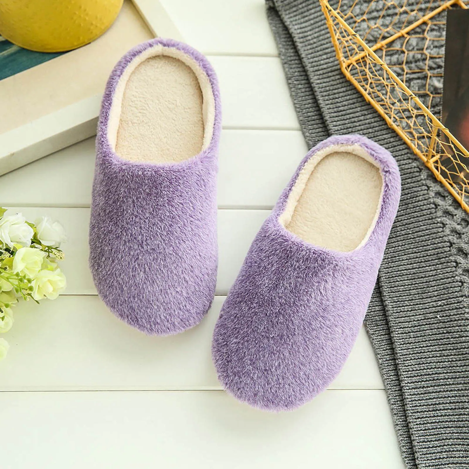 Unisex House Slippers Slip-On Anti-Skid Flower Indoor Casual Shoes Snow Slipper Hot products popular choice  Showing Charm