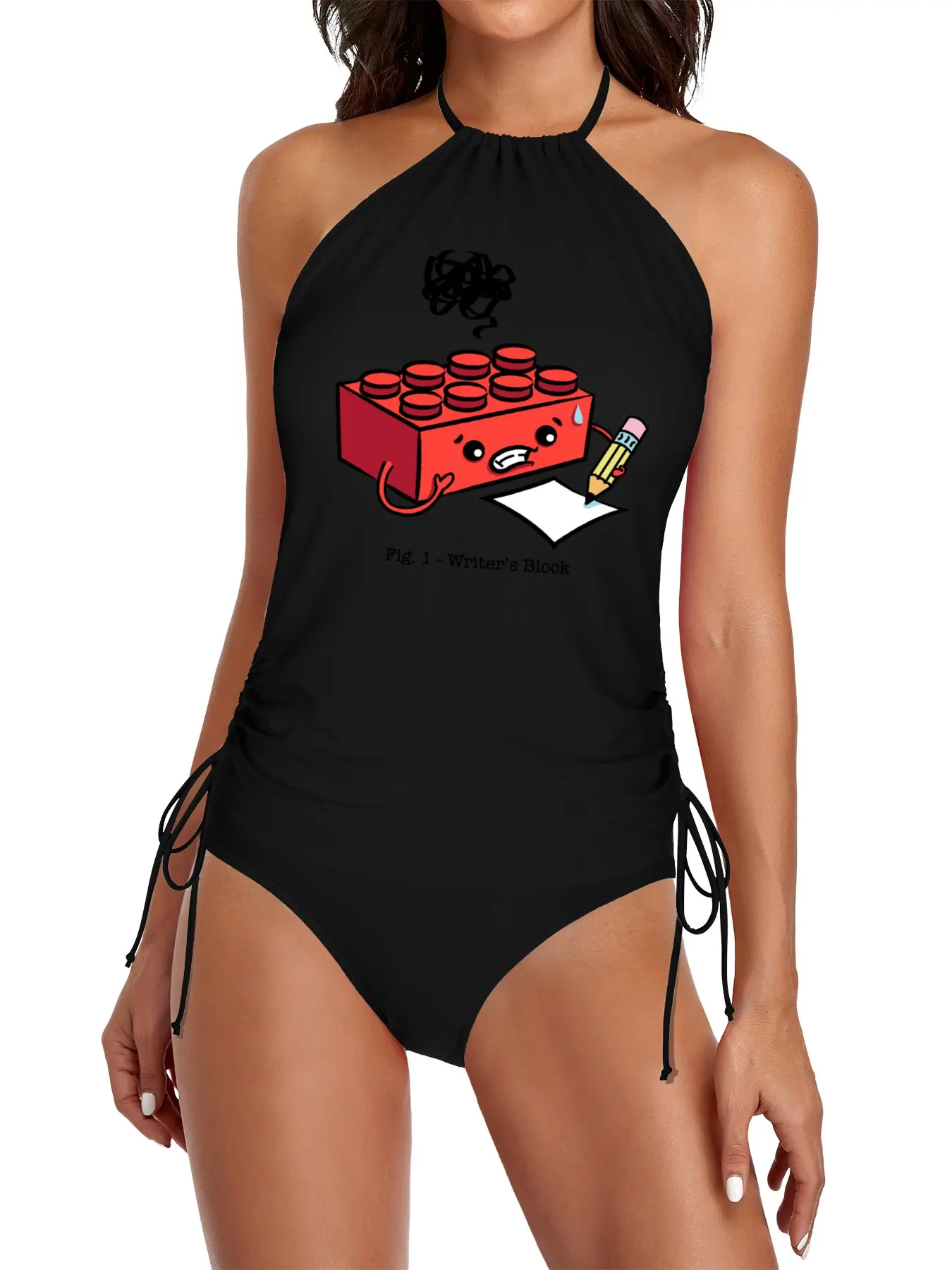 

Writer's Block Split Swimsuit Set Women swimsuit bikini panty woman Women's two-piece swimwear Summer woman outfit