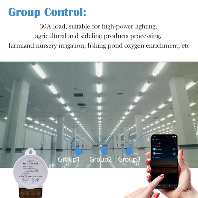 

A73E-Tuya Smart Life App Совместимый монитор мощности Zigbee Switch 30A Высокая мощность AC90-250V Alexa Google Assistant Голосовое управление