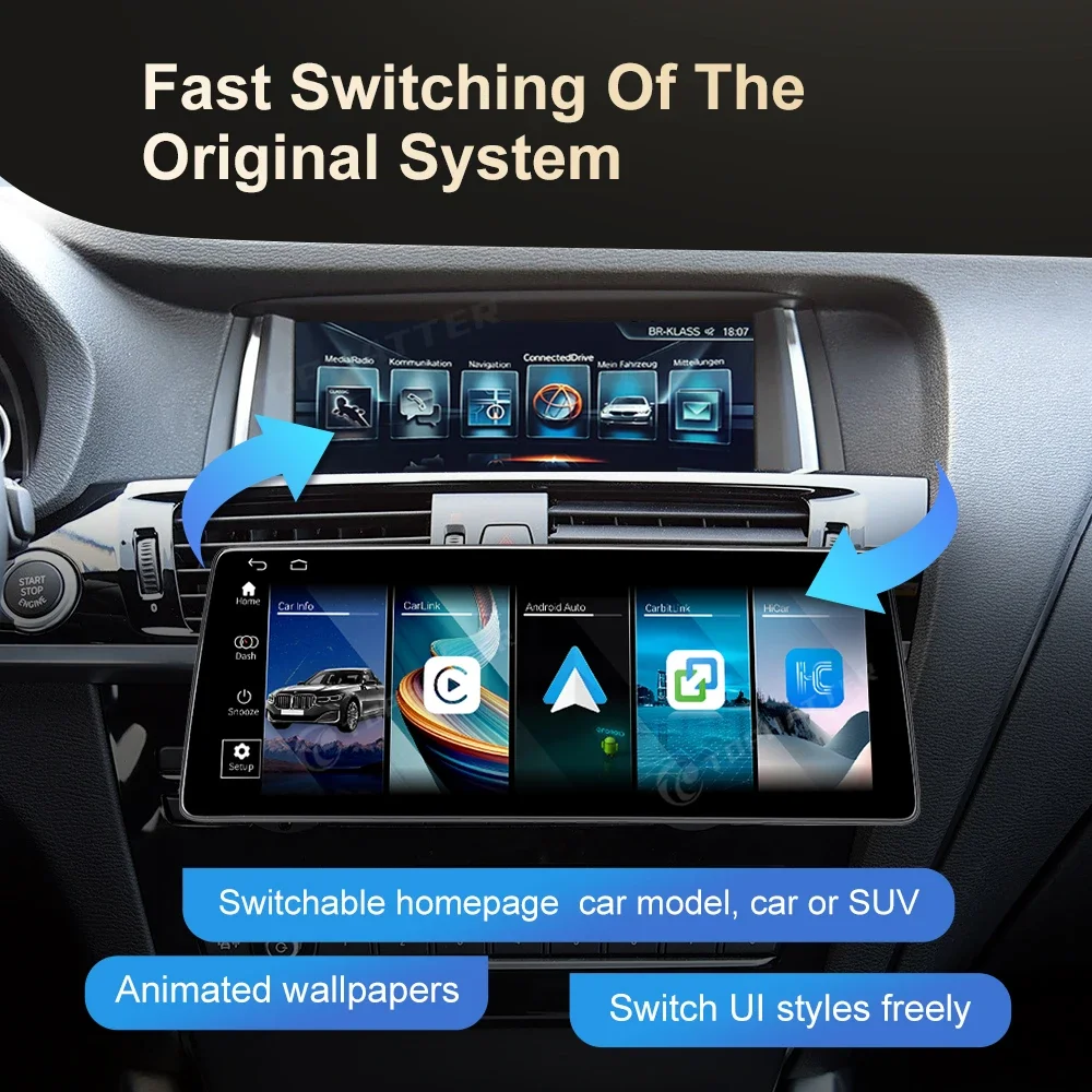 CarPlay Voor BMW X5 F15 X6 F16 2013-2018 NBT/EVO Systeem 12.8in 2K Scherm autoradio LInux Multimedia Speler Navi Head Unit 360