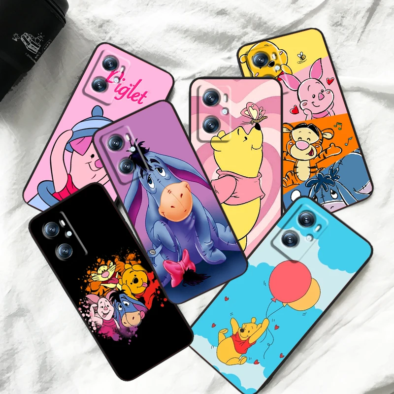 

Disney Winnie The Pooh Pig For OPPO Find X6 X5 X3 A54S A5 A94 A16 A53S A57 A74 A72 A98 A78 A96 A9 5G Black TPU Phone Case