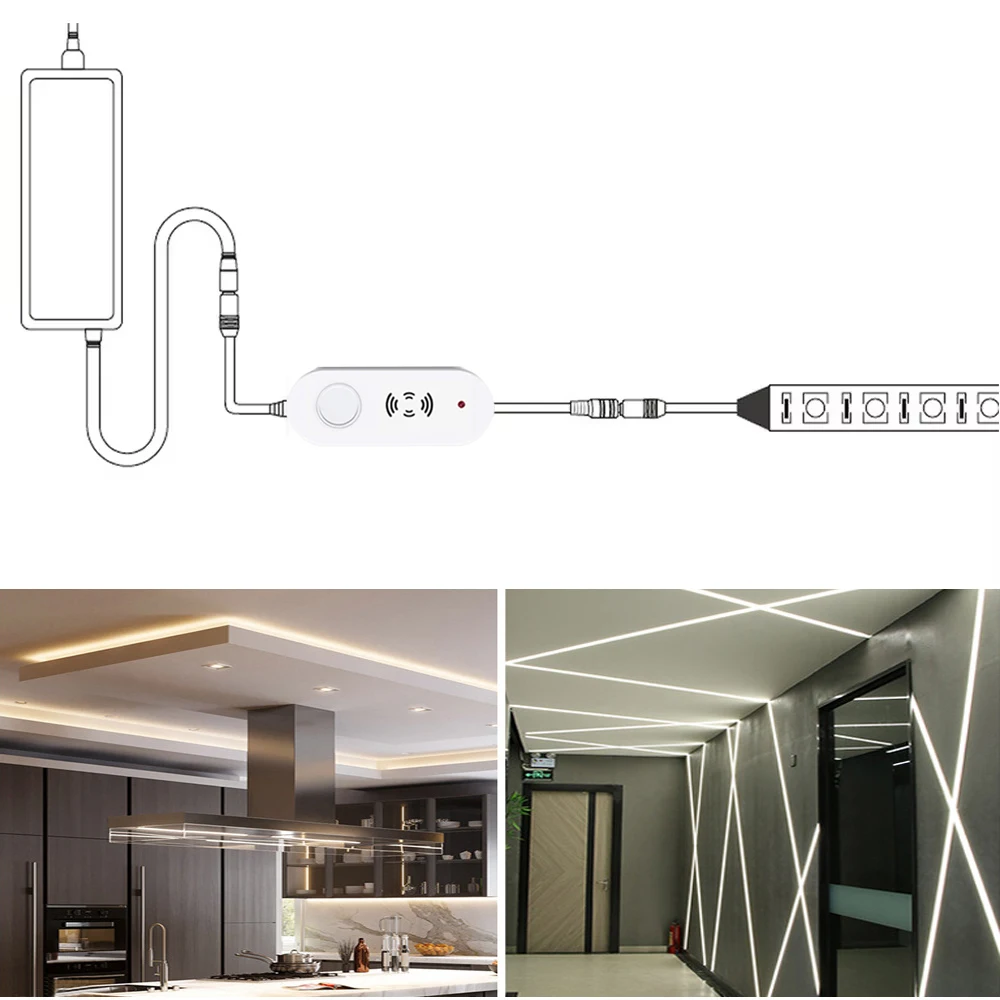 Mini Tuya Wifi Led Controller 5050 3528 Single Color LED Strip Light Dimmer Radar Human Motion Voice Smart Sensor Fr AlexaGoogle