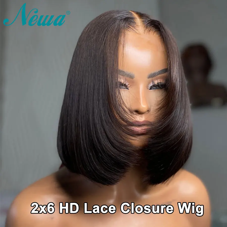 Skinlike Real HD Lace Wig Glueless 2X6 HD Lace Closure Wig Human Hair Blunt Cut with face framing layers Wear Go Wigs For Women