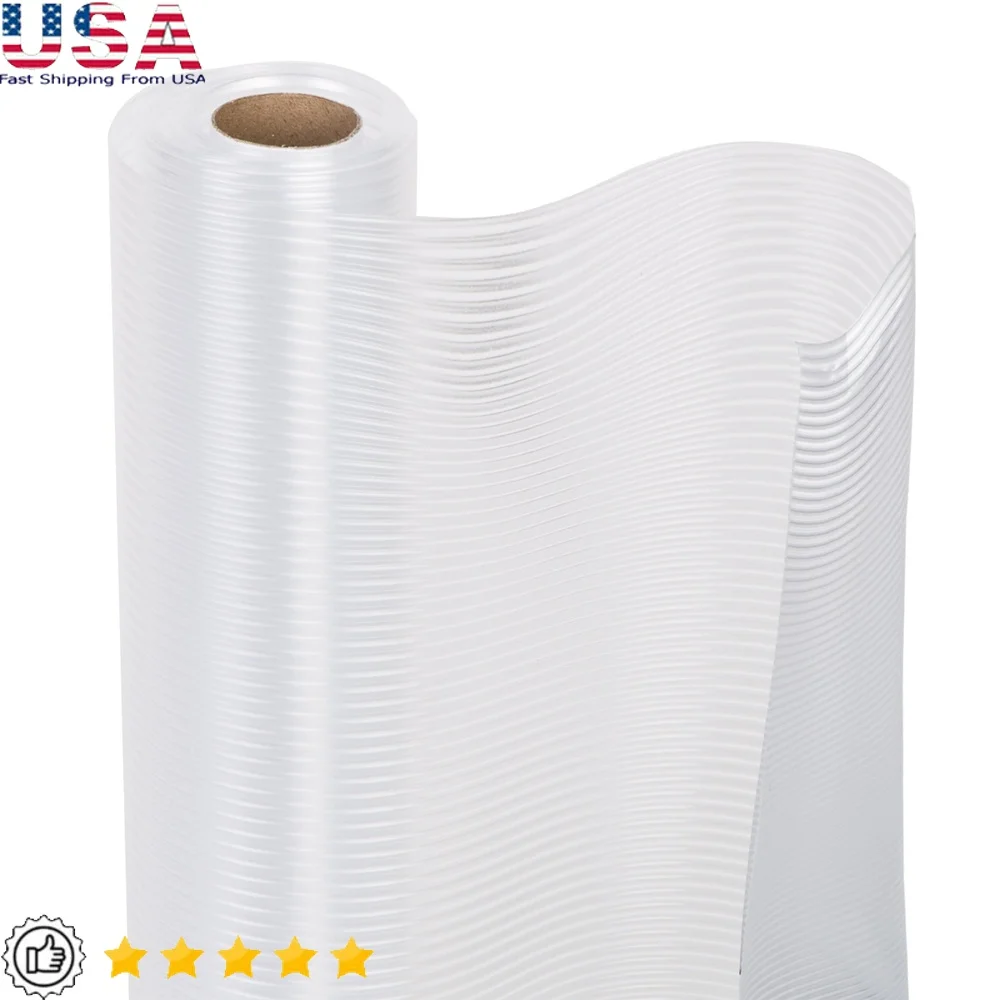 

EVA Wire Shelf Liner Non-Slip Ribbed Grip Set of 2 Rolls 30 Feet Durable Washable Eco Friendly Cabinets Drawers Closets