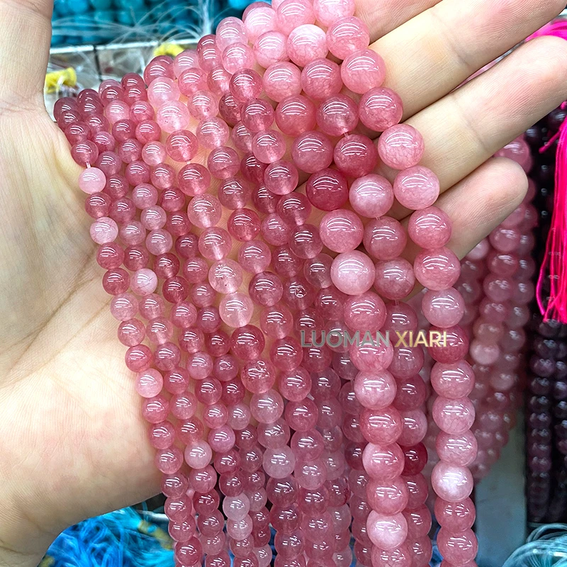 4-12mm Naturstein-Chalzedon, Südlicher Roter Achat, Runde Zwischenperlen für Schmuckherstellung, DIY-Armbänder, Anhänger, Zubehör – Detail 14