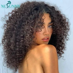 Curly Lace Wig 13x6 Human Hair Bob Frontal Wig Pre Plucked Brazilian Loose Deep Curly Transparent Lace Wig For Women