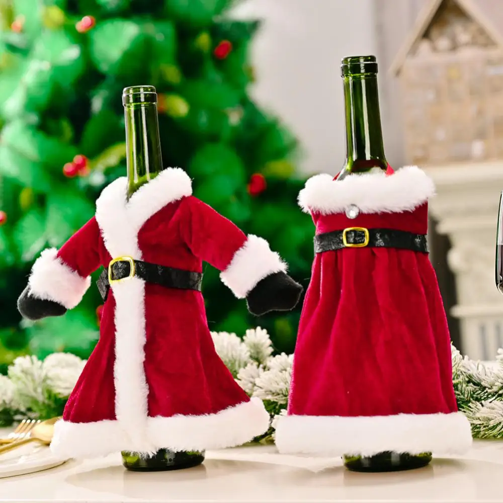 Christmas Dress Decoration Dress Costume Wine Bottle Cover Creative Christmas Red Wine Cover Home Dining Table Decoration