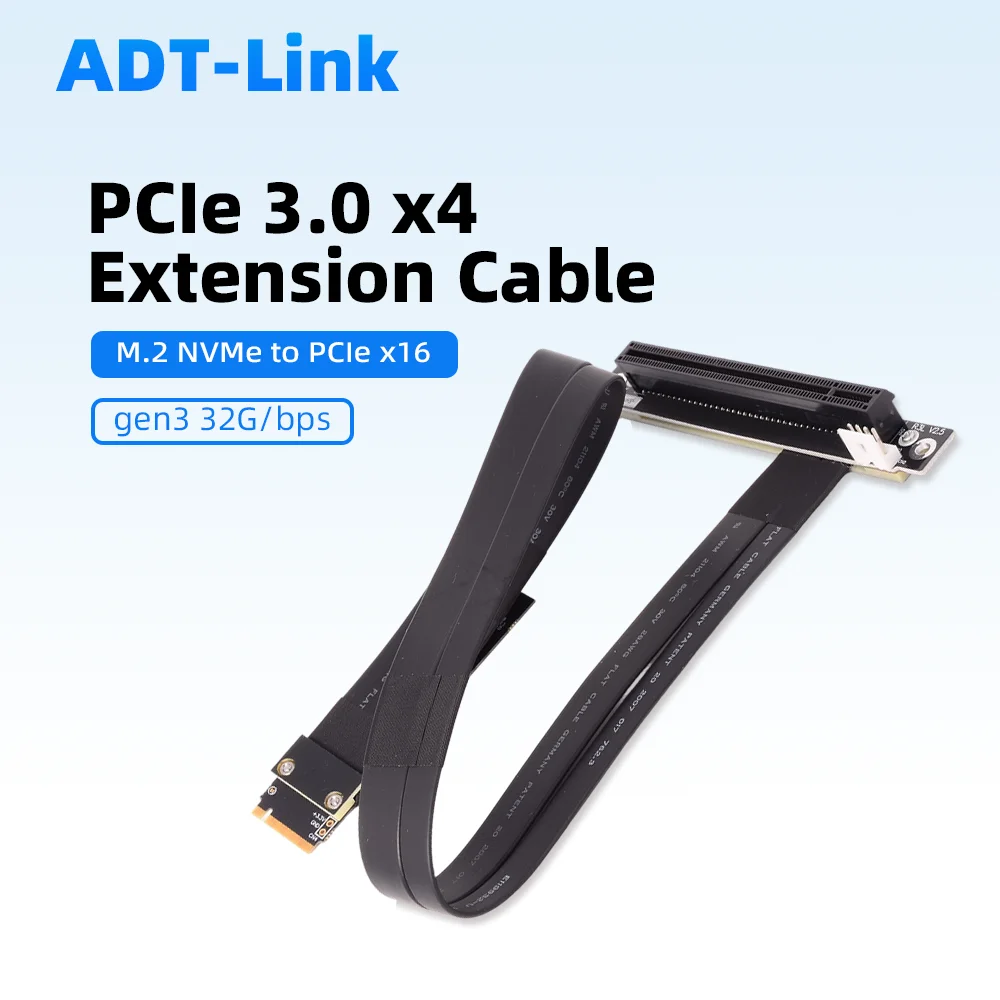 R43 M.2 NVMe Key M To PCI-E 5.0 X16 Angled Extension Adapter Cable for STX Mainboard Card ExtGraphics Ender Cord NVIDIA RTX50