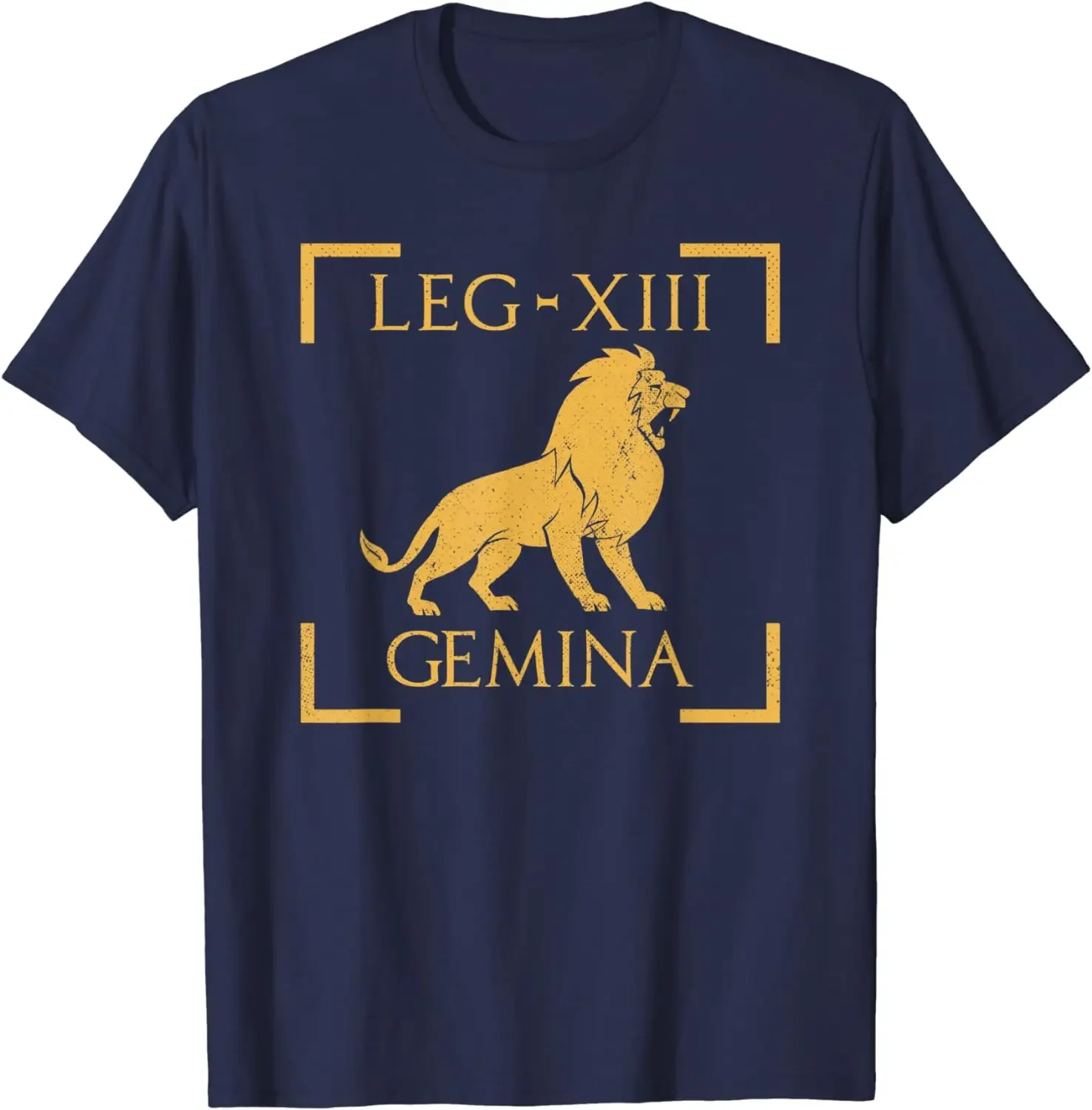 Legio XIII Gemina León Emblema Legión Romana Hombres Camiseta Manga Corta Casual 100% Camisas de Algodón