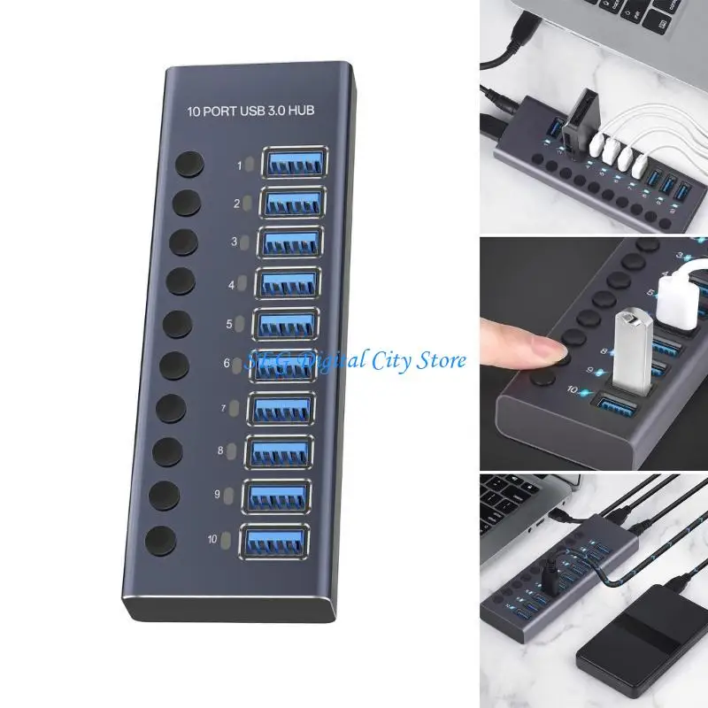 

U75B 10 в 1 USB -концентратор расширяется до 10 портов USB Dock Station USB Splitter E.