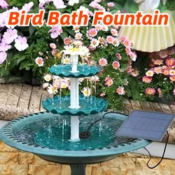 Equipped with A 3.5W Solar Water Pump and A Detachable 3-layer Flowing Solar Fountain DIY Bird Bath Garden Fountain in 3 Colors