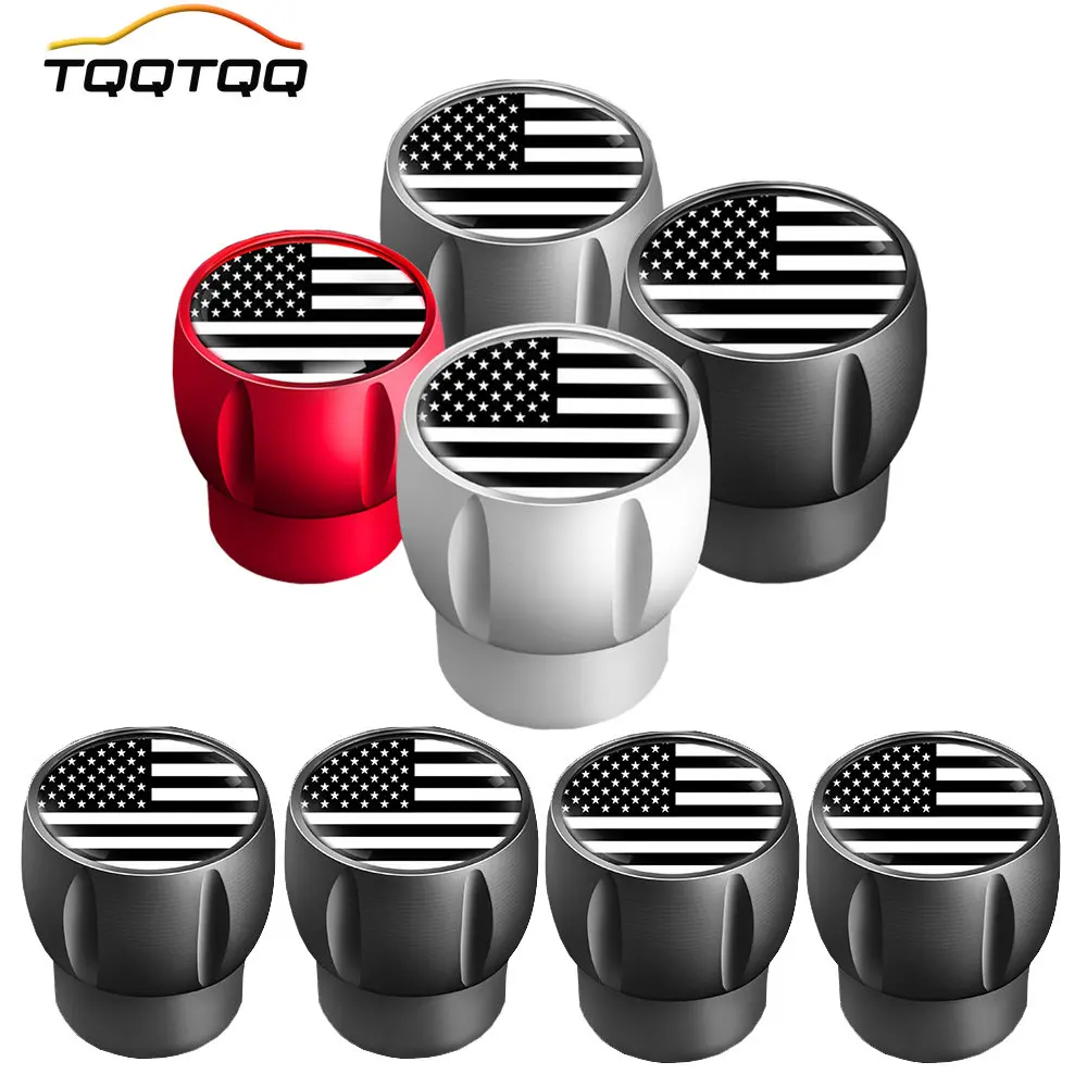 4Pcs/Set American Flag Tire Valve Caps, Corrosion Resistant, Universal Stem Covers for Cars Trucks Motorcycles SUVs Bikes