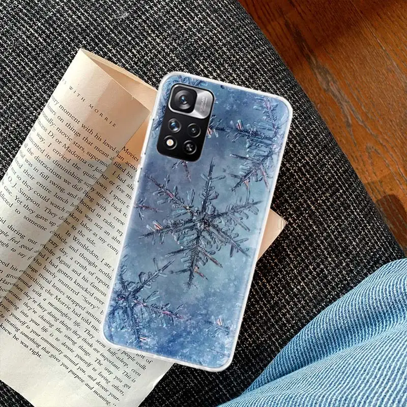 Snowflake Winter White Snow Christmas Phone Case For Xiaomi Redmi Note 13 Pro Plus 5G 12 12C 9 9T 9C 9A 10C 10A 10 K60 K70 Pro 8