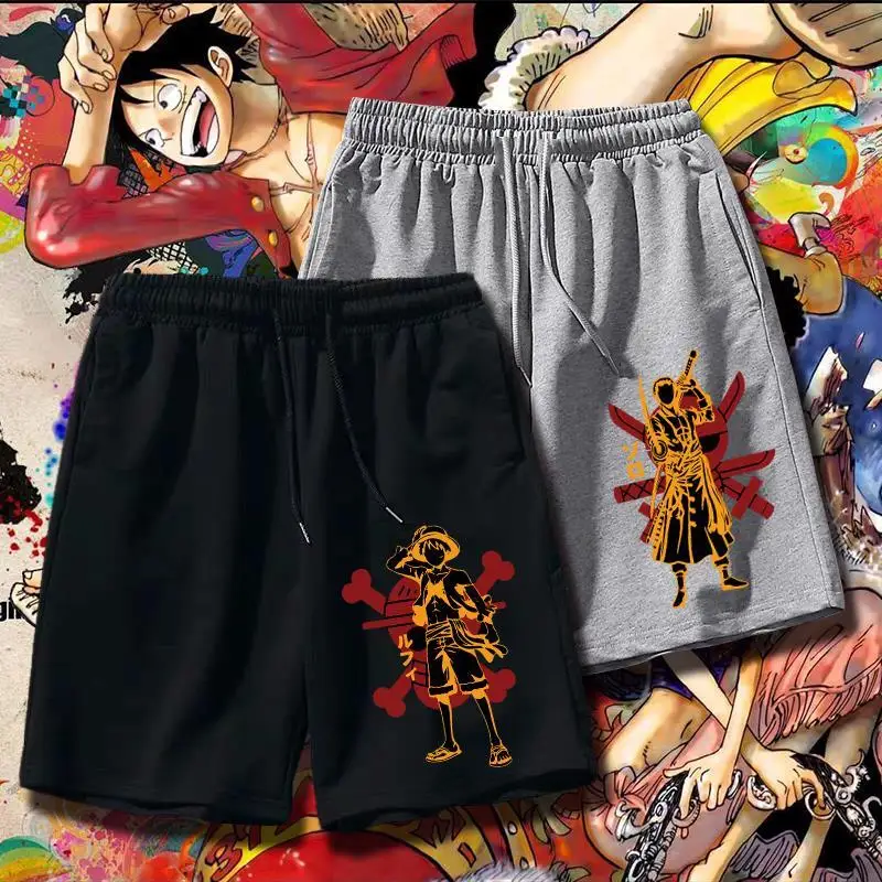 Japanese Animation Nautical King Sports Trend Shorts One Piece Sauron Luffy Joe…