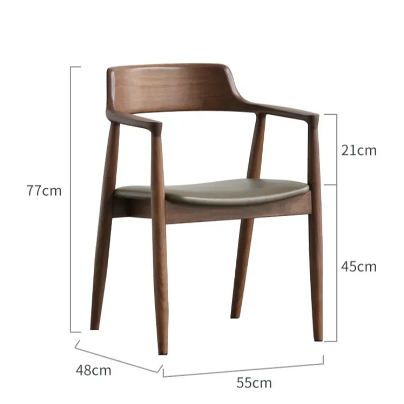 Creative Wood Chair Nordic Lounge Makeup Modern Leather Adult Kitchen Armchair Design Office Sillasn Living Room Furniture