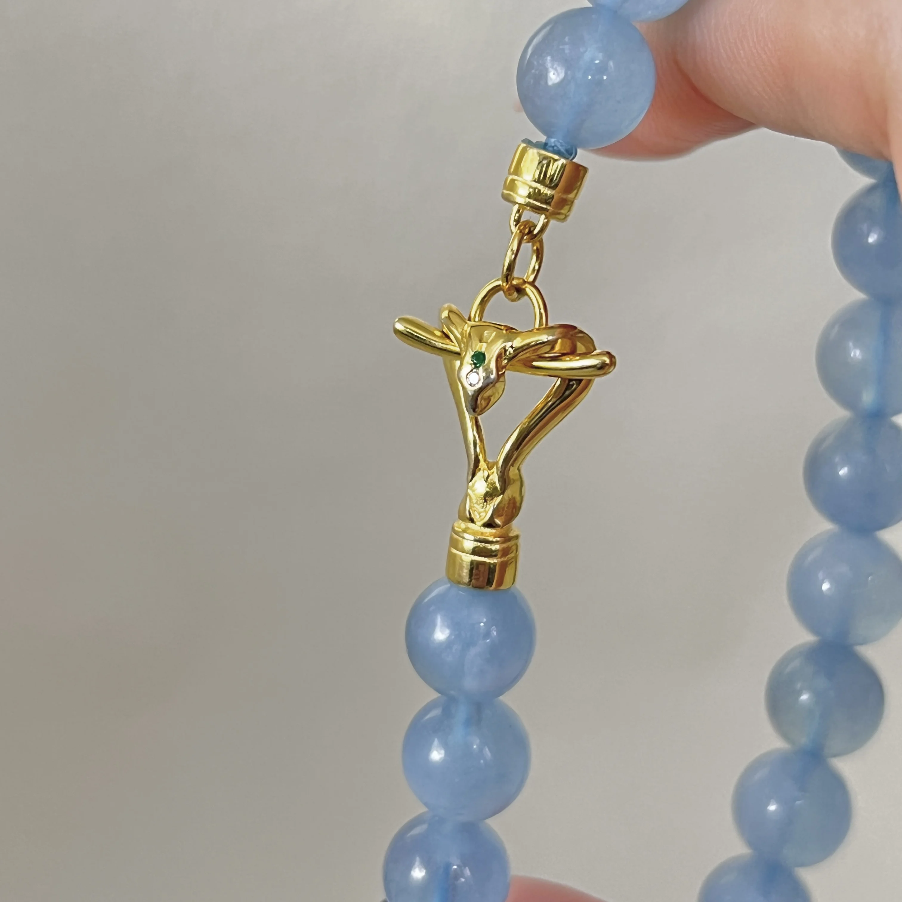 

S925 Silver, Light Blue, Frosted, Transparent, Natural Aquamarine Crystal Bracelet - A Unique Gift for Women