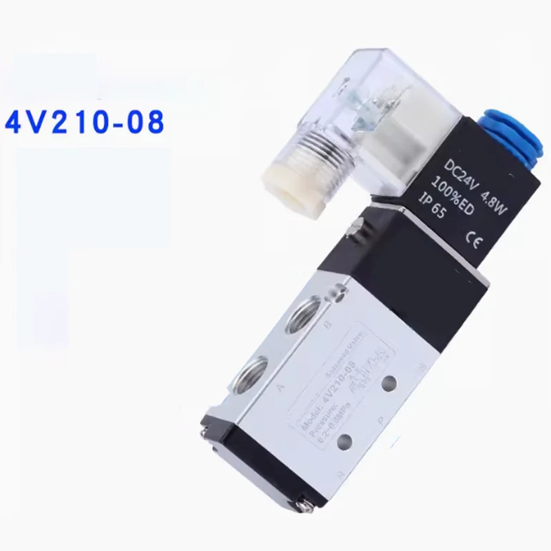 

4V210 series Pneumatic Electric Solenoid Valve 5 Way 2 Position Control Air Gas Magnetic Valve 4V210-08 12V 24V 220V Coil Volt