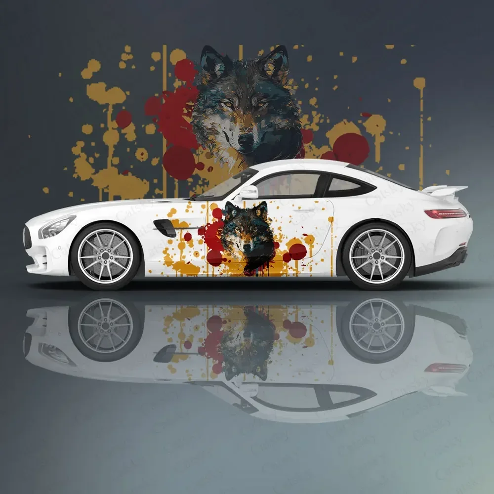 

wolf ferocious animal Car sticker painting packaging vinyl sticker modification racing pain car side graphics car decal sticker