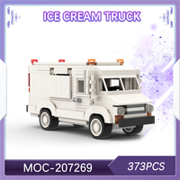 373PCS Ice Cream Truck Building Blocks City Streets Food Trucks Creative Assembled Toys Miniature DIY Xmas Birthday MOC-207269