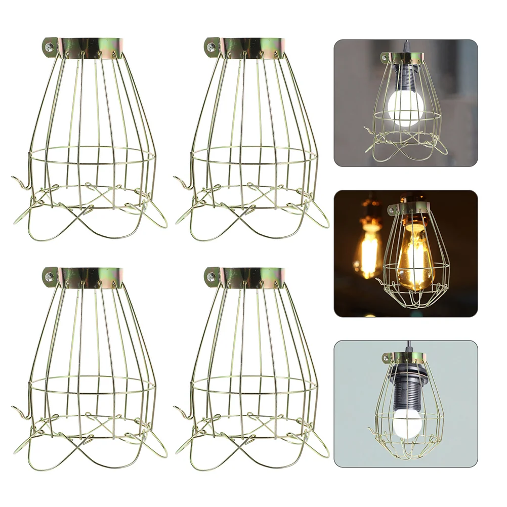 8 Pcs Retro Birdcage Lamp Vintage Holders Pendant Guard Metal Bulb Light Protector Chandelier